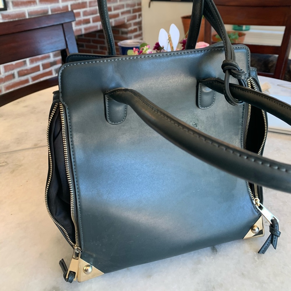 Teal leather pocketbook